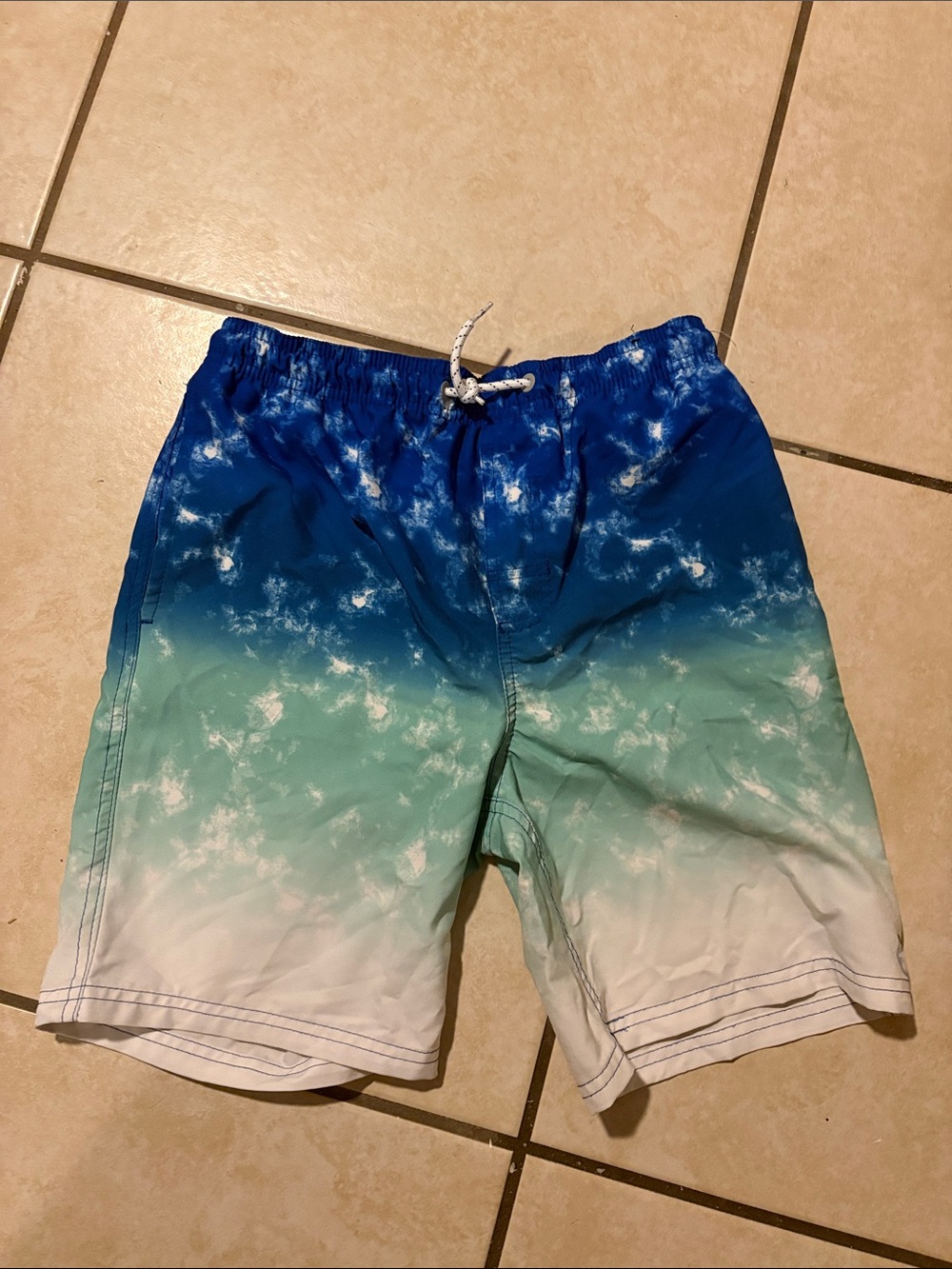 Ocean Current Boys Blue & Teal Ombre Swim Trunks